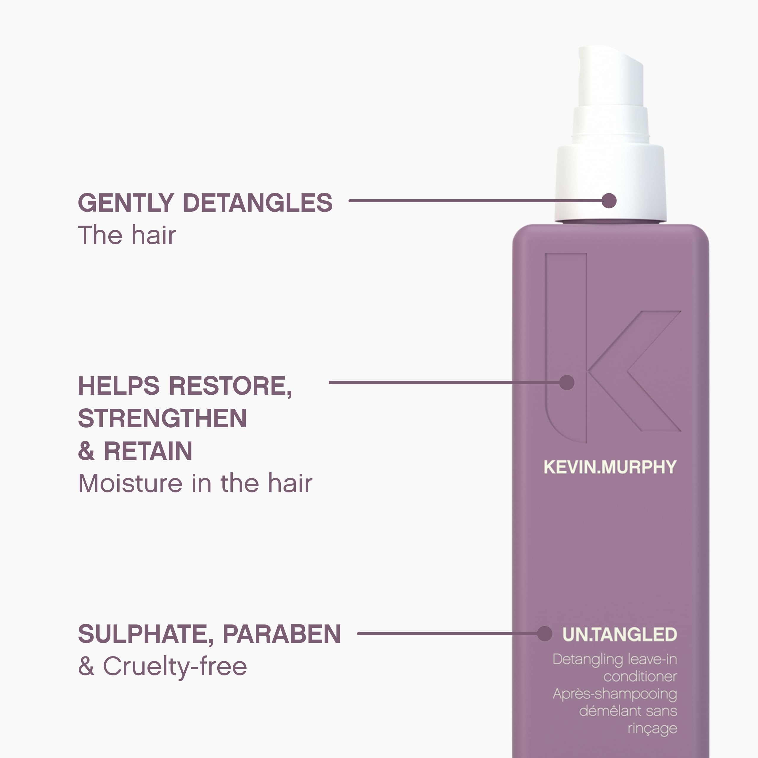 KEVIN.MURPHY UN.TANGLED Hair Detangler Leave-In Spray for All Hair Types – 150 mL (Pack of 2)