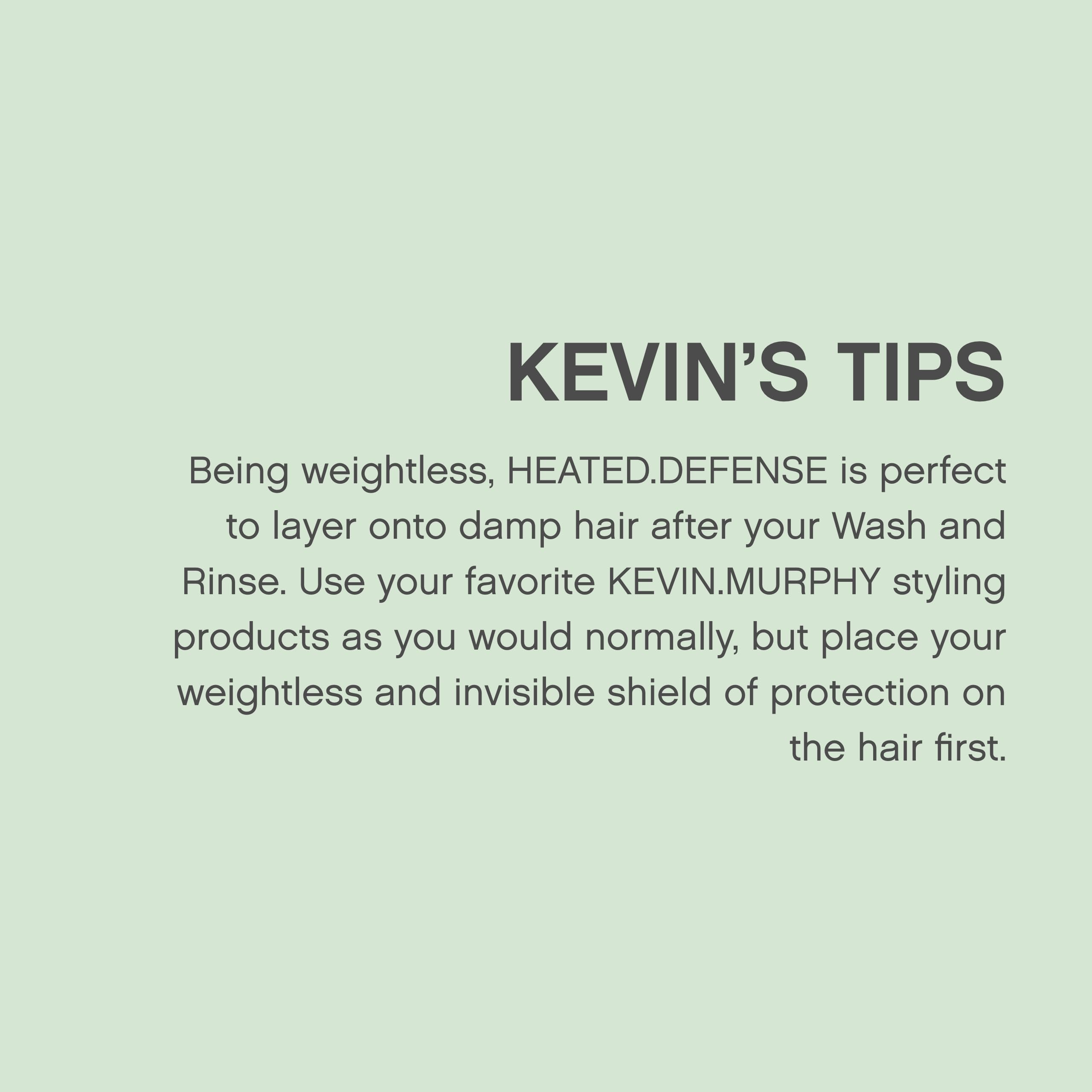 KEVIN.MURPHY HEATED.DEFENSE: Lightweight Heat Protection Foam for All Hair Types (Pack of 2)
