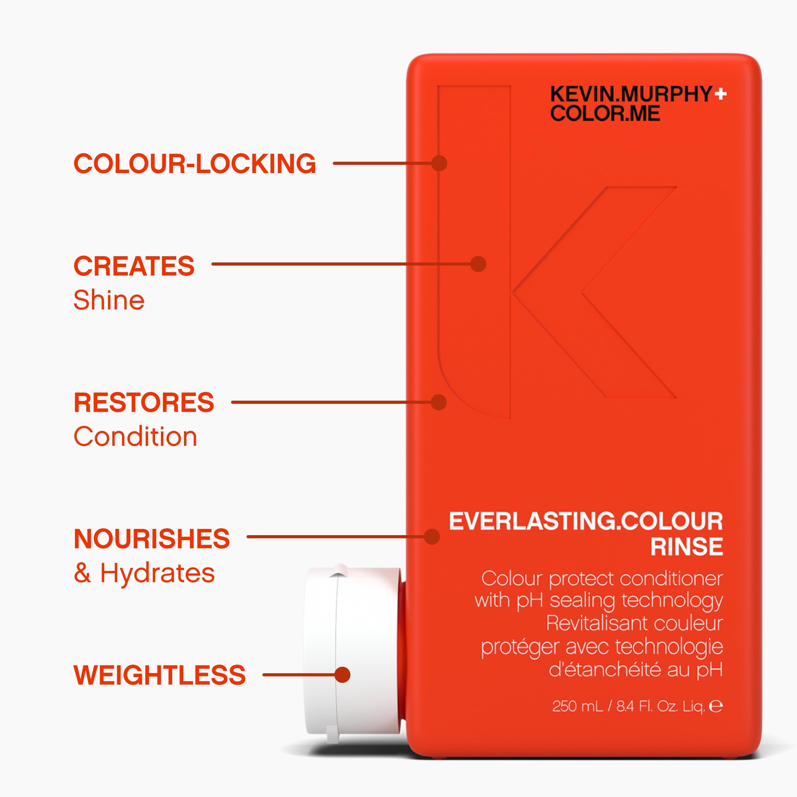 KEVIN.MURPHY EVERLASTING.COLOUR RINSE – Colour Protect Hair Conditioner, pH Balanced, Sulfate Free (Pack of 2) | 250 mL