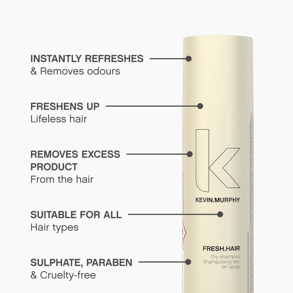KEVIN.MURPHY Fresh.Hair Dry Shampoo Spray – All Hair Types, Sulfate-Free, 250 mL (Pack of 2)