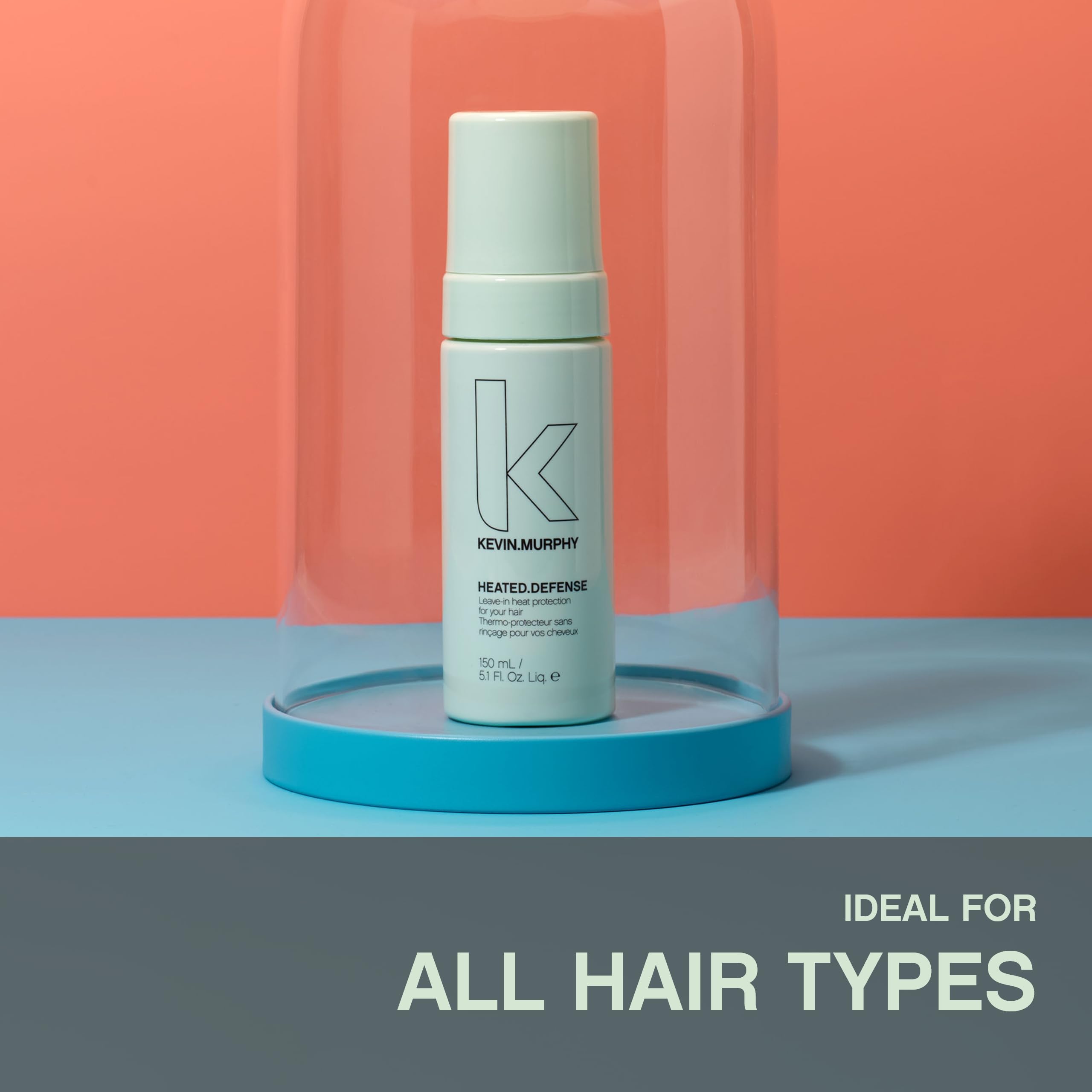 KEVIN.MURPHY HEATED.DEFENSE: Lightweight Heat Protection Foam for All Hair Types (Pack of 2)