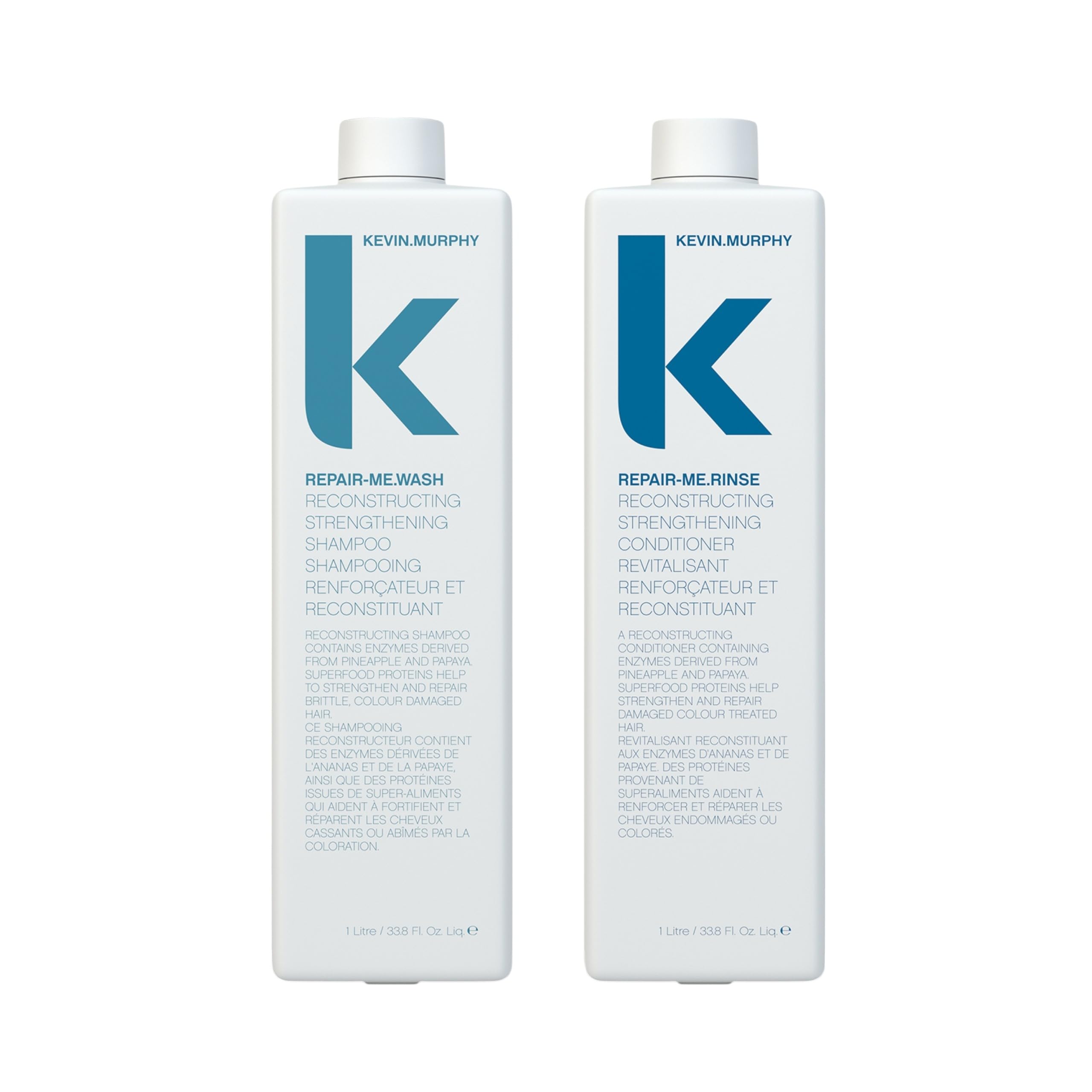 KEVIN.MURPHY REPAIR-ME.WASH & REPAIR-ME.RINSE – Moisturising Hair Repair Shampoo & Conditioner | Sulphate & Paraben Free | 2 x 1L