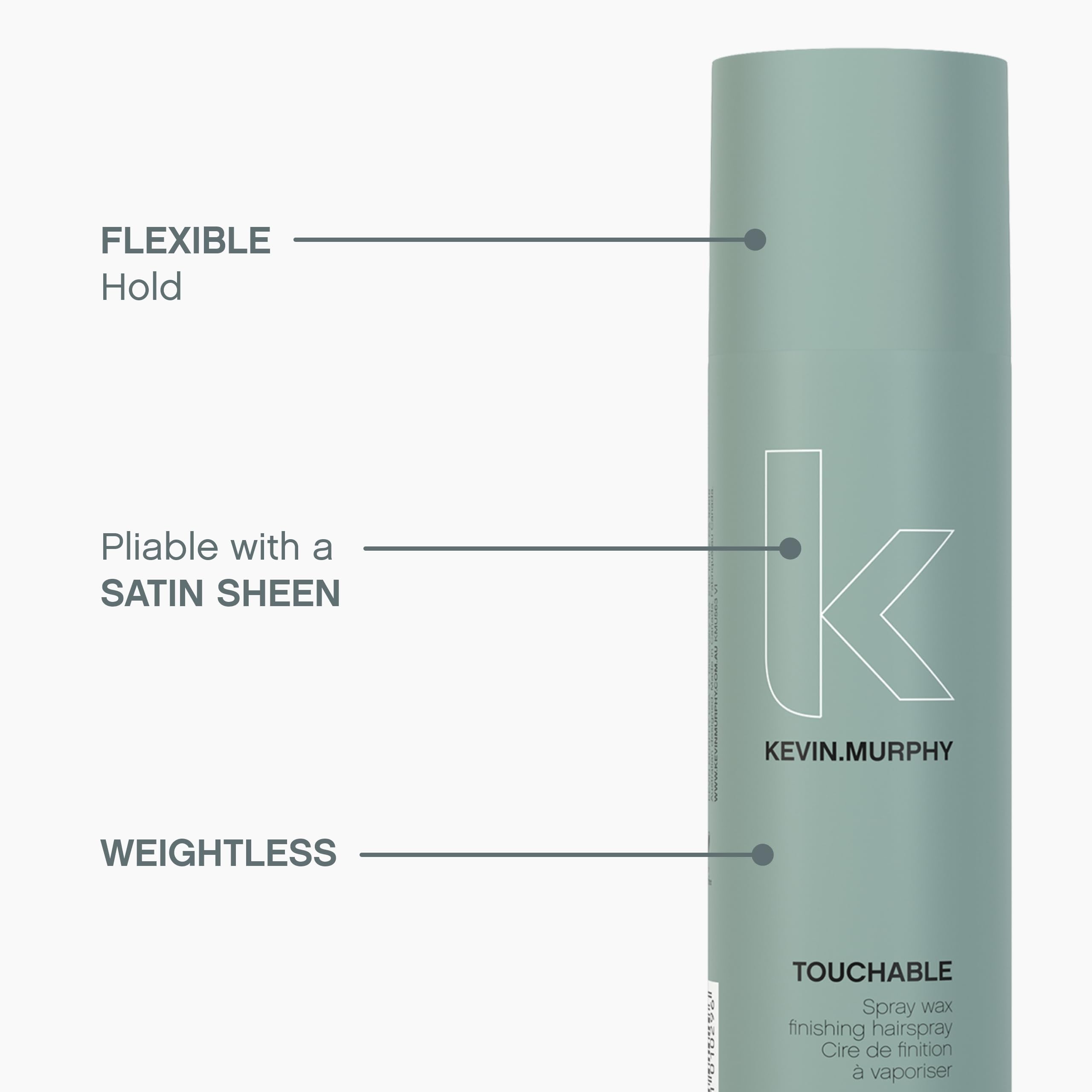 KEVIN.MURPHY TOUCHABLE Spray Wax Finishing Hair Spray – Texture & Hold (Pack of 2)
