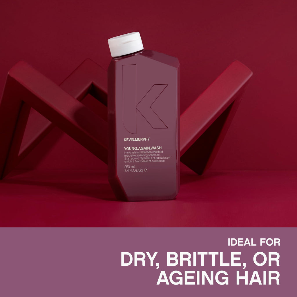 KEVIN.MURPHY YOUNG.AGAIN.WASH – Moisturising Anti-Ageing Shampoo for Damaged Hair (Pack of 2)