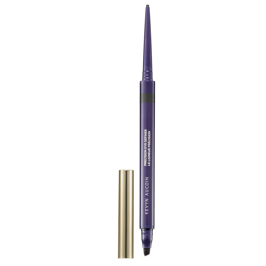 Kevyn Aucoin Precision Eye Definer + Brush, Black Kohl Eyeliner Pencil – 12-Hour, Smudge-Free