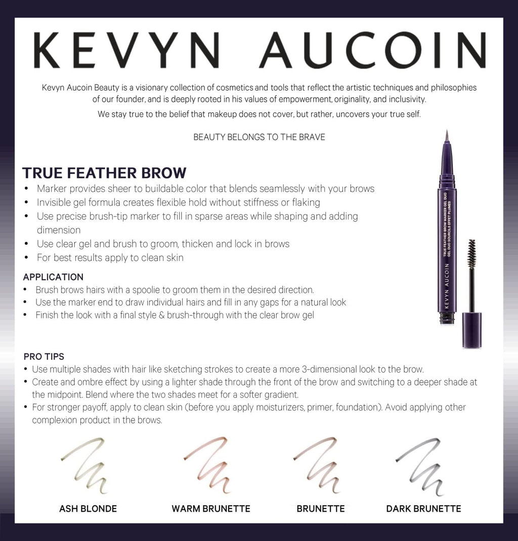 Kevyn Aucoin True Feather Brow Marker Gel Duo – Ash Blonde | Dual-Ended Brow Marker + Gel for Natural Definition