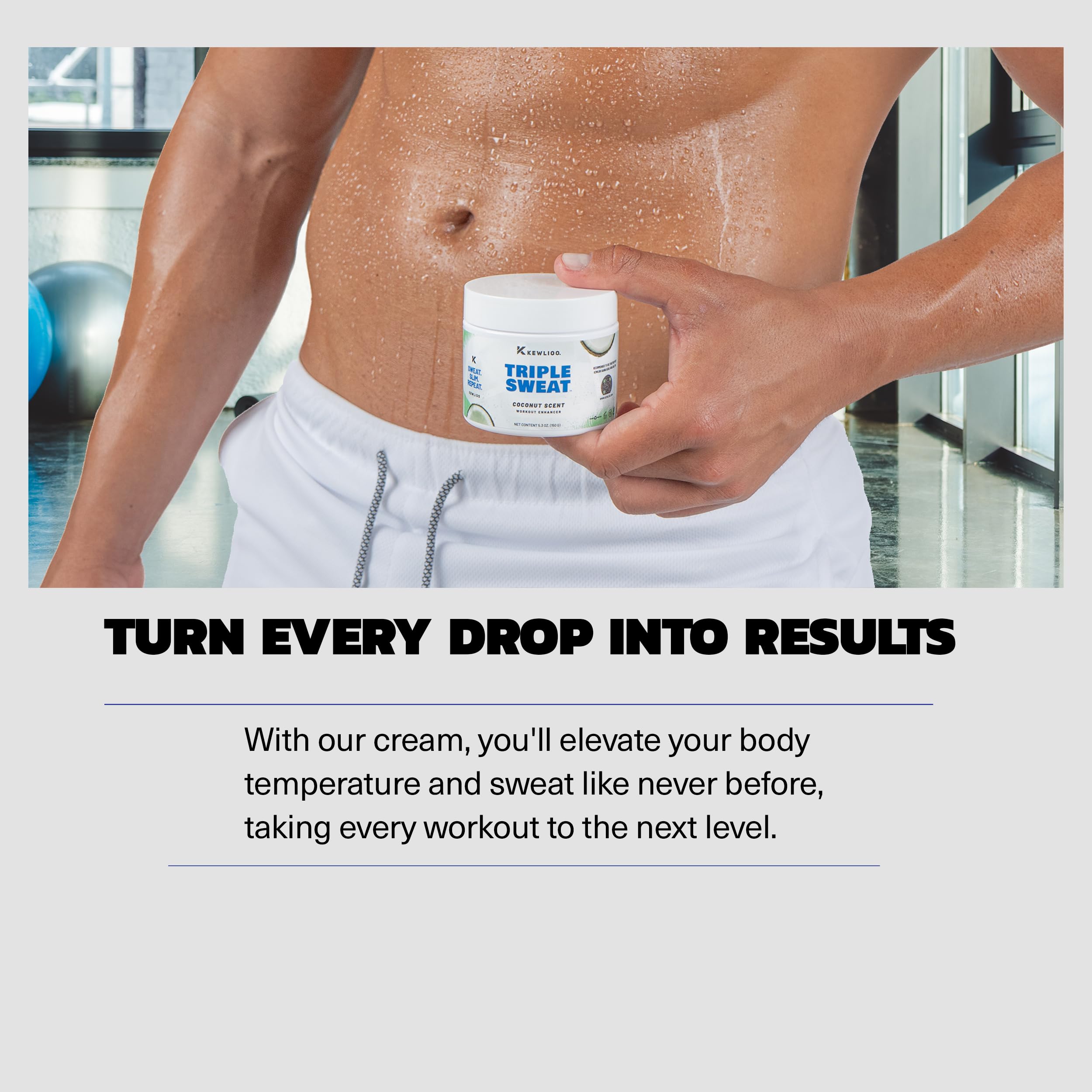 Kewlioo Triple Sweat Cream – Coconut | Heat-Activated Workout Gel