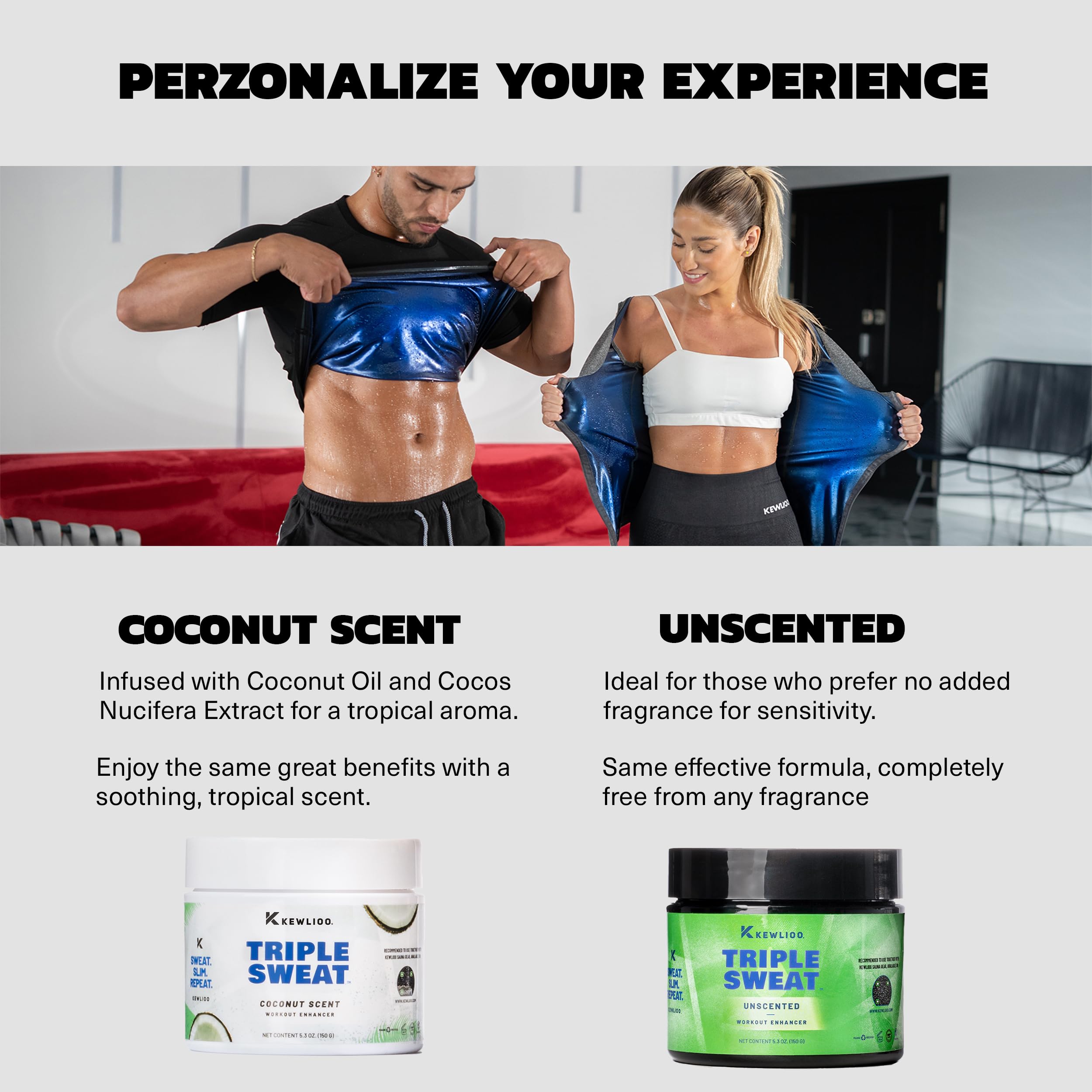 Kewlioo Triple Sweat Cream – Coconut | Heat-Activated Workout Gel