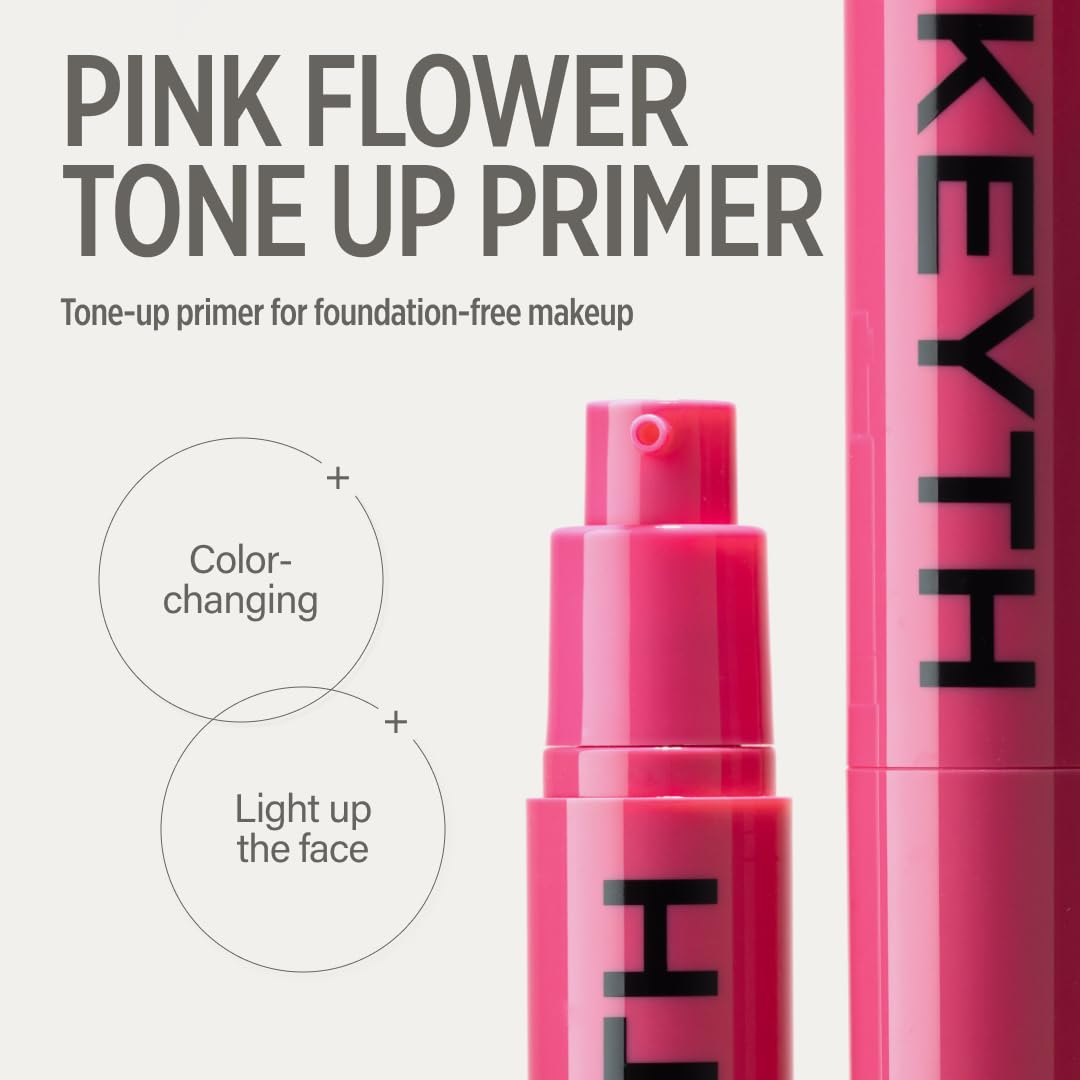 KEYTH Pink Flower Tone Up Primer #05 – Color-Changing Capsule Primer for Luminous Skin