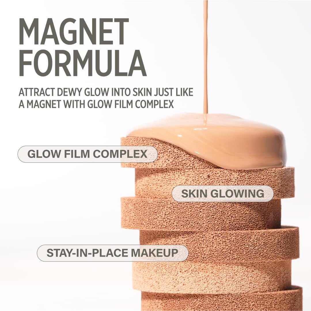 KEYTH Pink Magnet Cushion #03 Pure Beige – Dewy Korean Cushion Foundation with 77% Moisture Essence