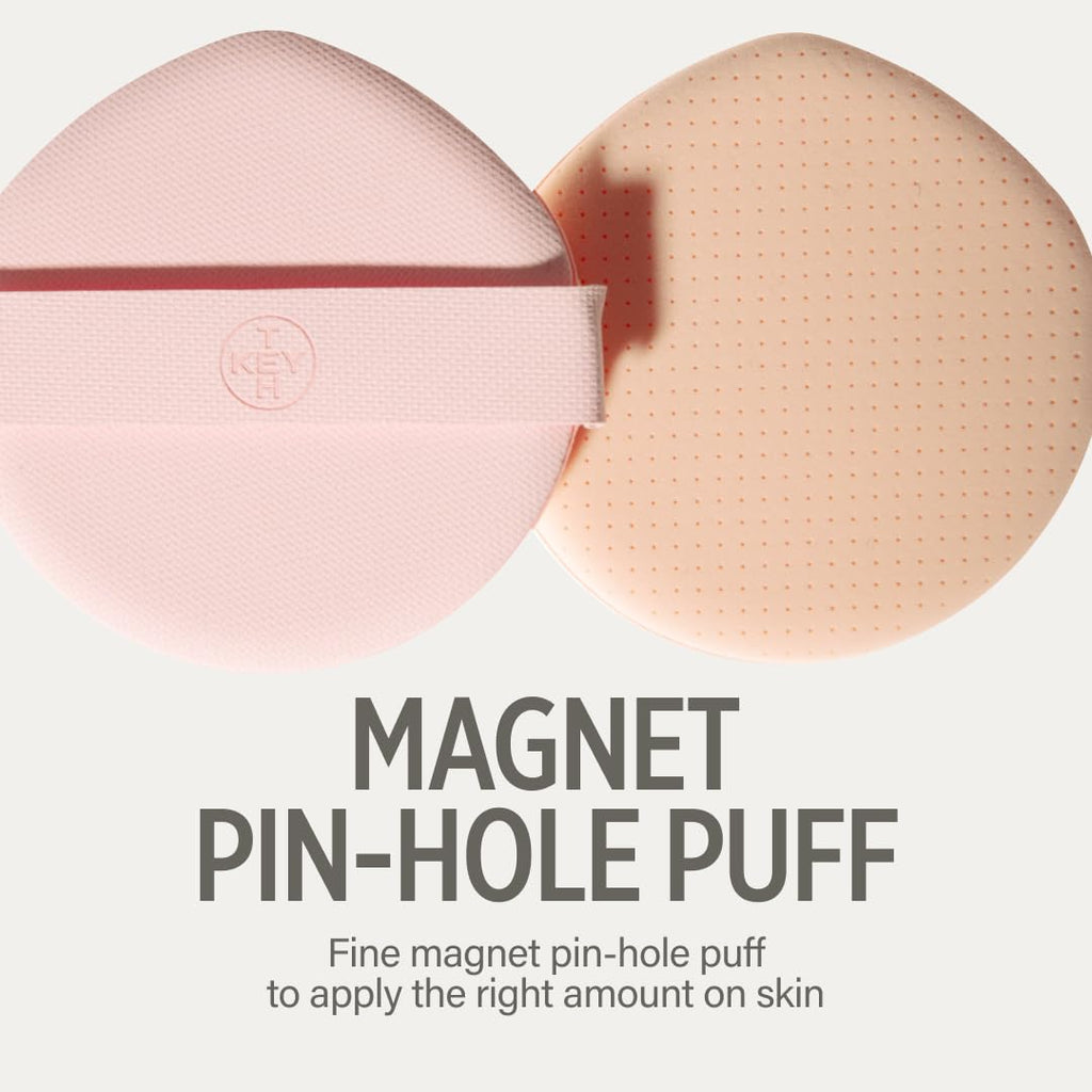 KEYTH Pink Magnet Cushion #03 Pure Beige – Dewy Korean Cushion Foundation with 77% Moisture Essence