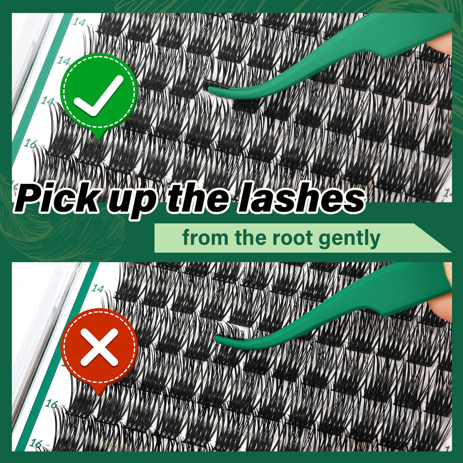KEYYOU Lash Clusters 144pcs D Curl 10mm | Air Touch Lightweight DIY Lashes