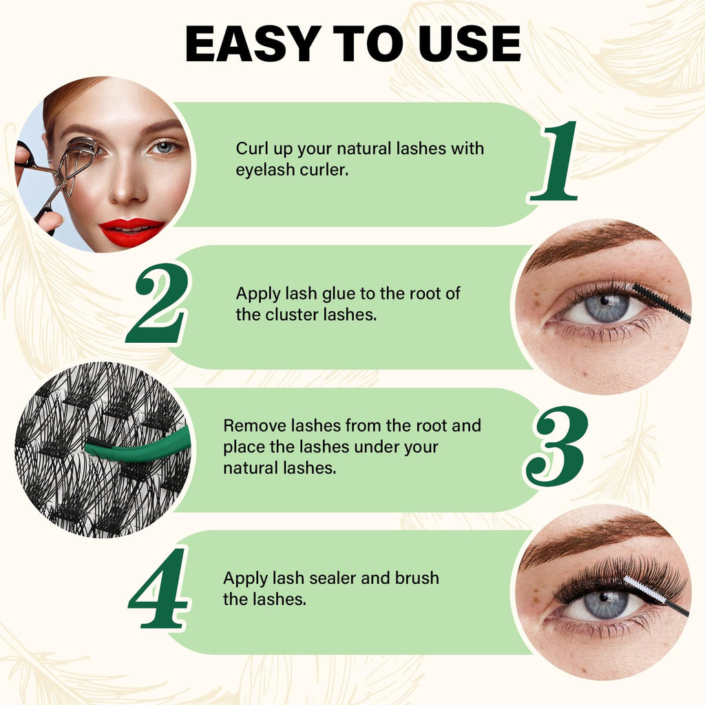 KEYYOU Lash Clusters 144pcs – Air Touch D Curl 18mm for Lightweight DIY Lash Looks