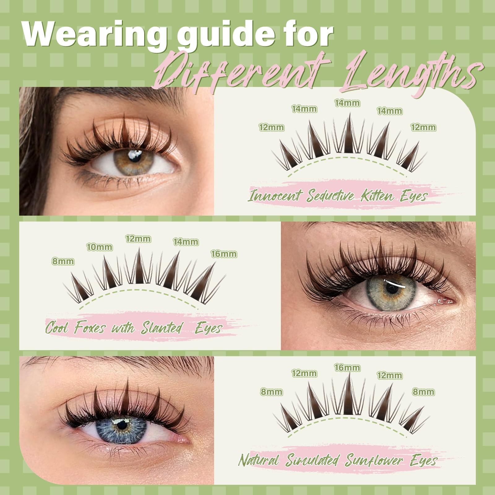 KEYYOU Fairy Brown Lash Clusters | D Curl 144Pcs | Waterproof DIY Lash Extensions at Home
