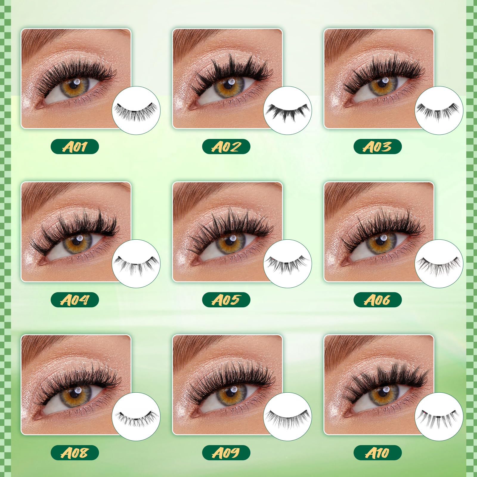 KEYYOU Reusable Magnetic Eyelashes – 2 Pairs with Applicator, No Glue Needed (A06+A09)