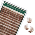 KEYYOU Brown Lash Clusters 144pcs — 8-18mm D Curl for Natural DIY Lash Extensions