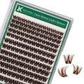 KEYYOU Brown Lash Clusters 144pcs – 8-18mm Mix, D Curl, DIY Lash Extensions at Home