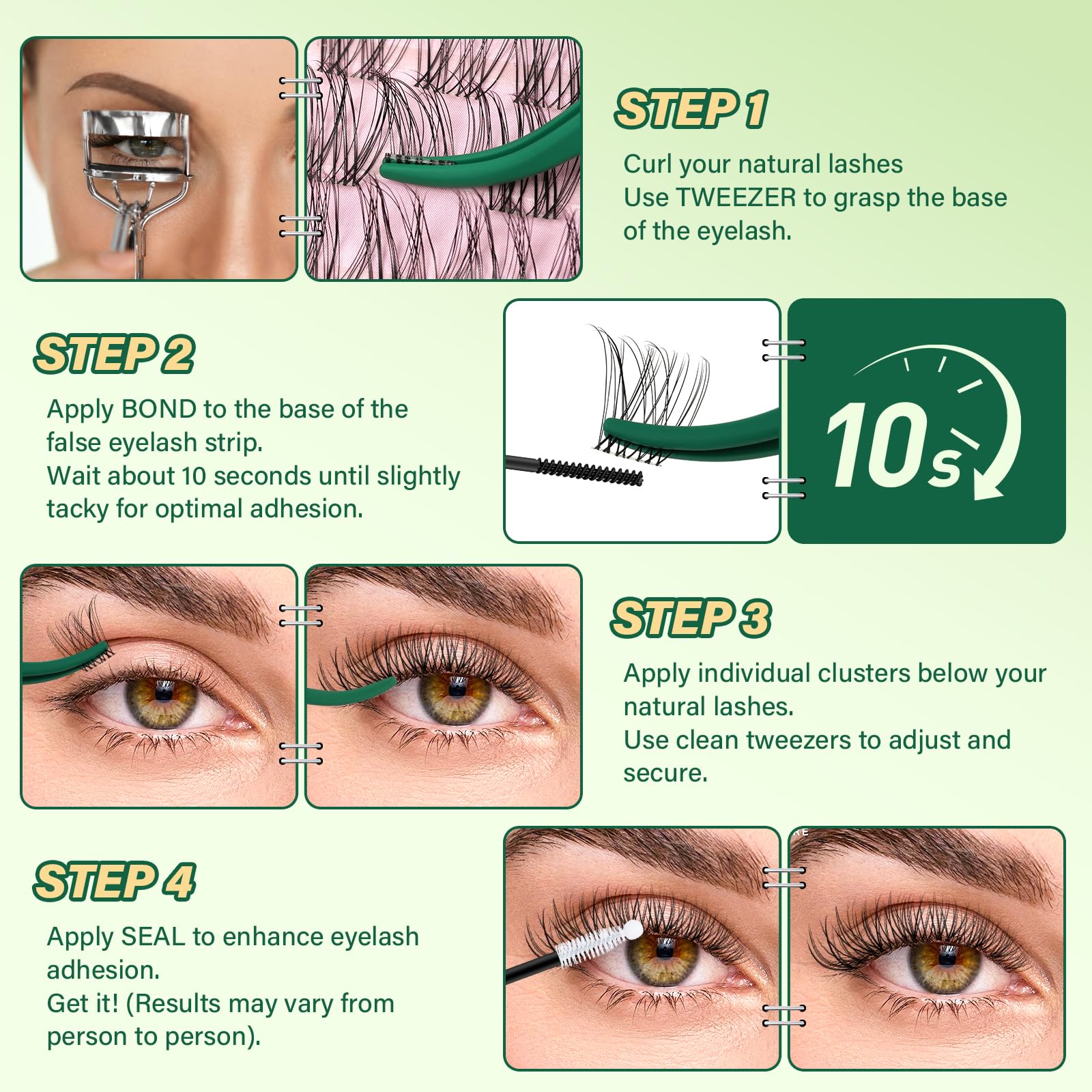 KEYYOU Lash Bond & Seal Glue — 72H Waterproof Hold for DIY Lash Clusters (Black, 10ml)