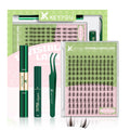 KEYYOU Fairy Brown Lash Clusters Kit – D Curl, 144 Pcs, Invisible Band, Waterproof DIY Lash Extensions at Home