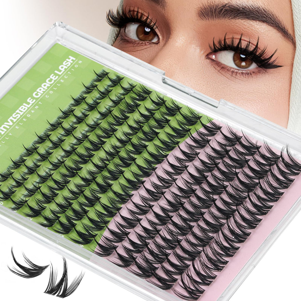 KEYYOU Fairy Chispa Lash Clusters – D Curl 120Pcs, Invisible Band DIY Lashes