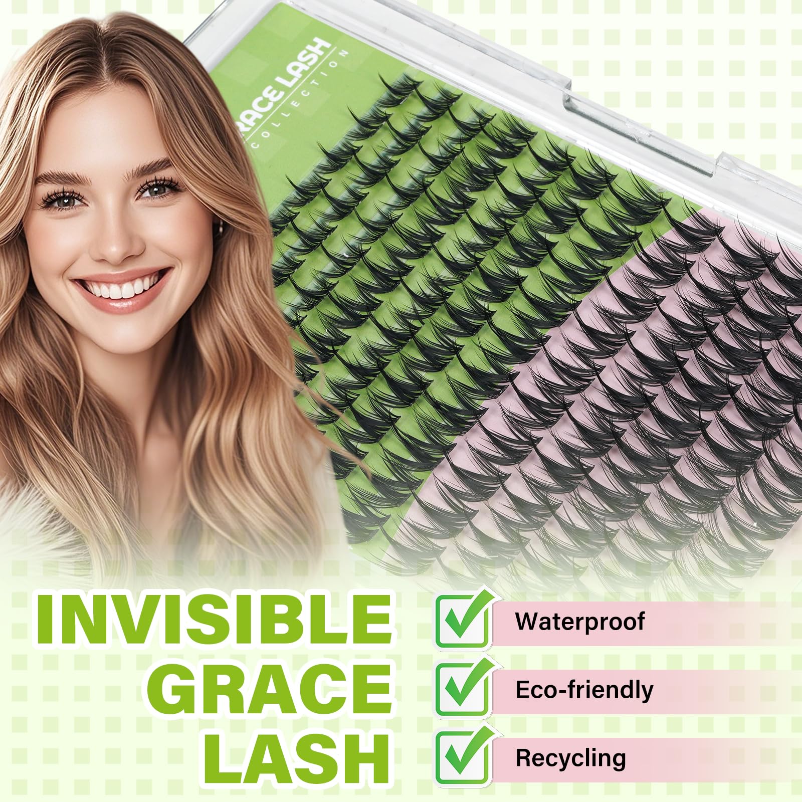 KEYYOU Fairy Chispa Lash Clusters – D Curl 120Pcs, Invisible Band DIY Lashes