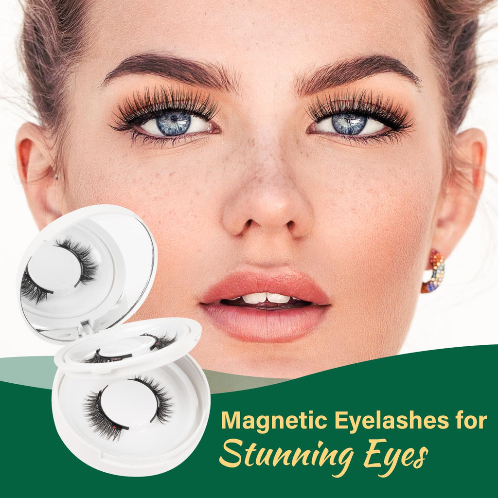 KEYYOU Reusable Magnetic Eyelashes – 2 Pairs with Applicator, No Glue Needed (A06+A09)