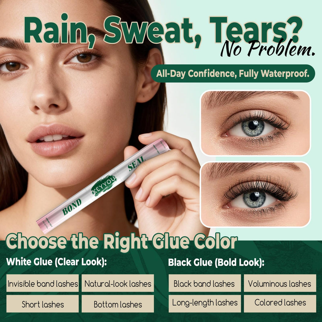 KEYYOU LASH Lash Bond & Seal with Remover – Waterproof 2-in-1 DIY Lash Glue for Clusters