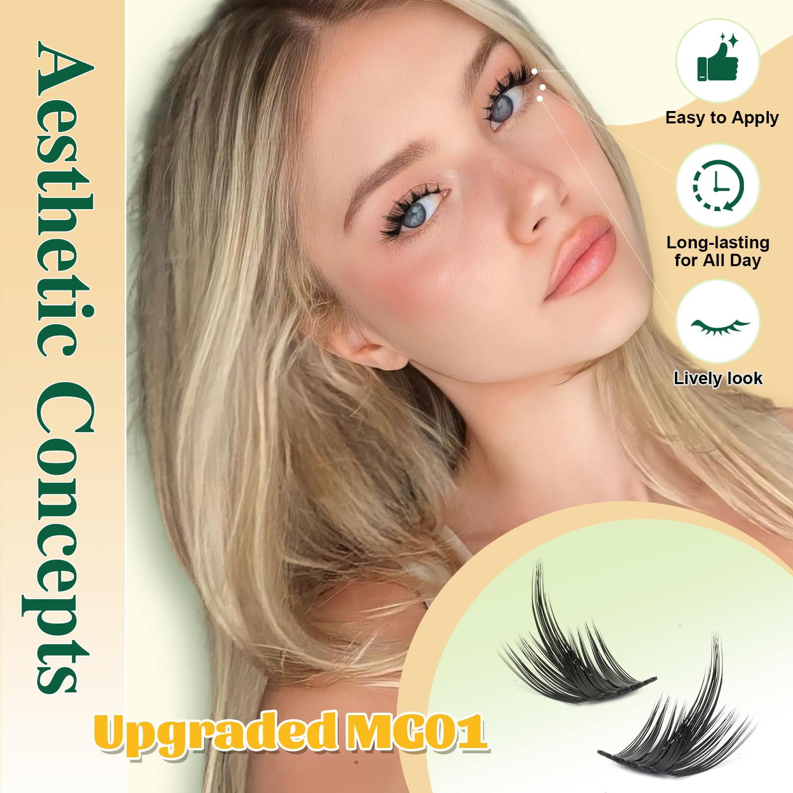KEYYOU LASH California Sunset Manga Lash Clusters Kit 8-18mm | DIY Lash Extensions