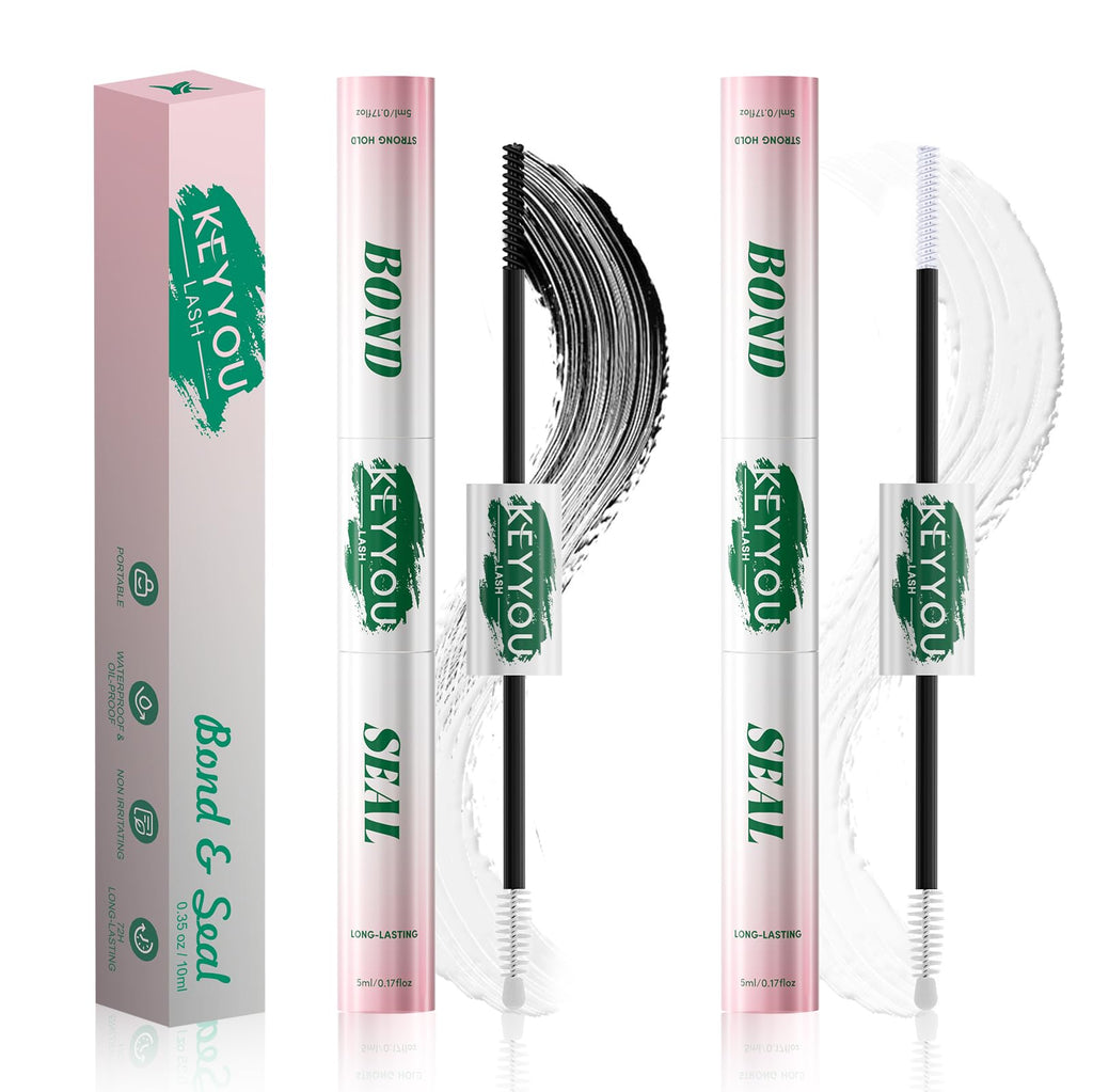 KEYYOU LASH Black & White Lash Glue Set – Vegan, 72–150h Hold, Waterproof