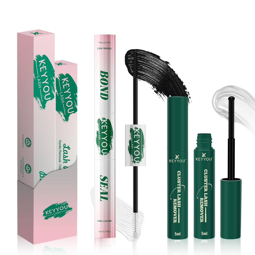 KEYYOU LASH Lash Bond & Seal with Remover – Waterproof 2-in-1 DIY Lash Glue for Clusters