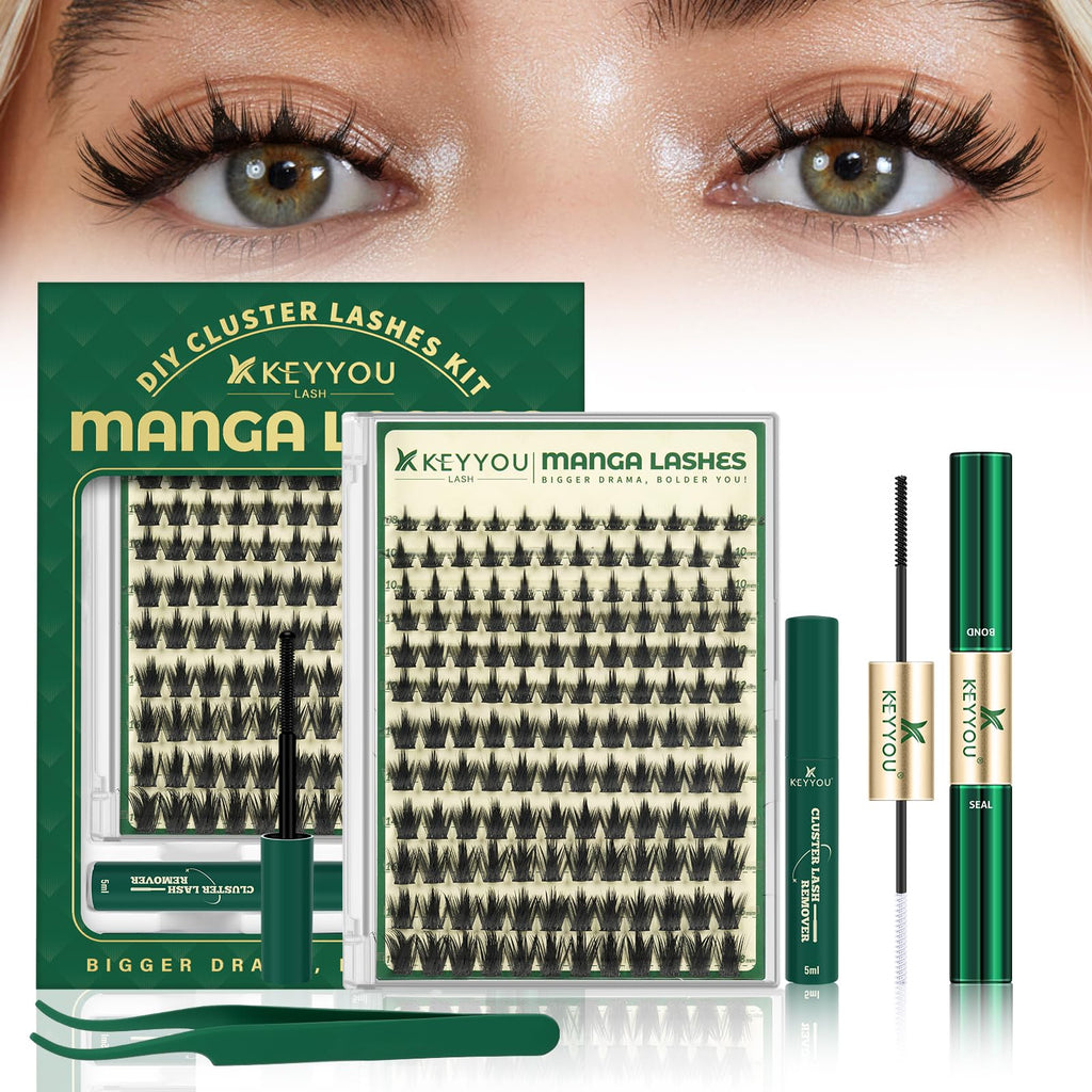 KEYYOU LASH California Sunset Manga Lash Clusters Kit 8-18mm | DIY Lash Extensions