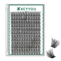 KEYYOU Lash Clusters 144pcs – Air Touch D Curl 18mm for Lightweight DIY Lash Looks