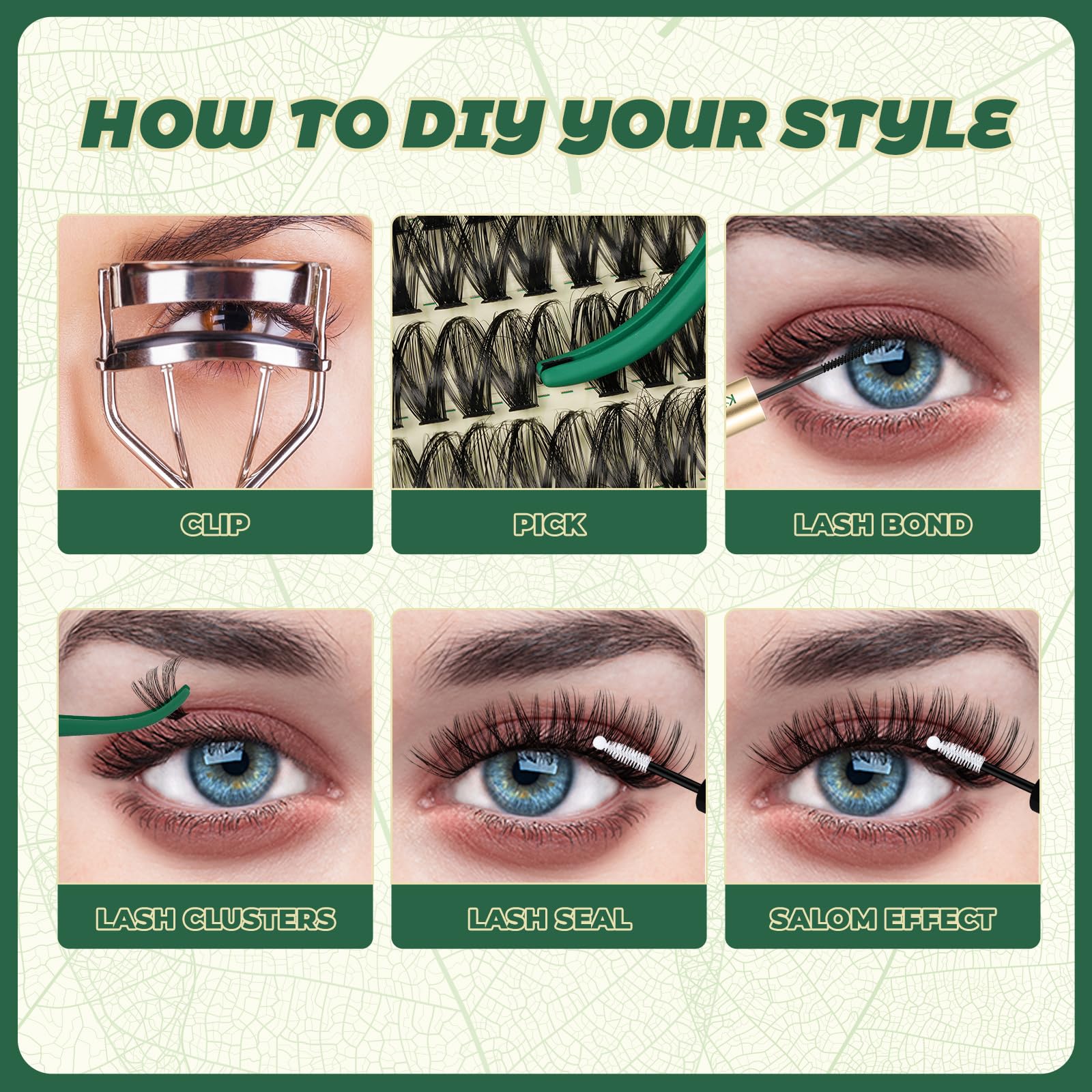 KEYYOU Lash Clusters 60D D Curl, 9–18mm MIX, 320Pcs – DIY Home Eyelash Extensions