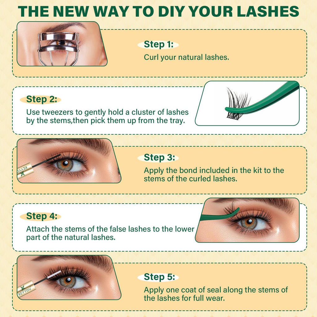 KEYYOU LASH Manga Lash Clusters Kit MG04 – DIY Lashes 8-18mm