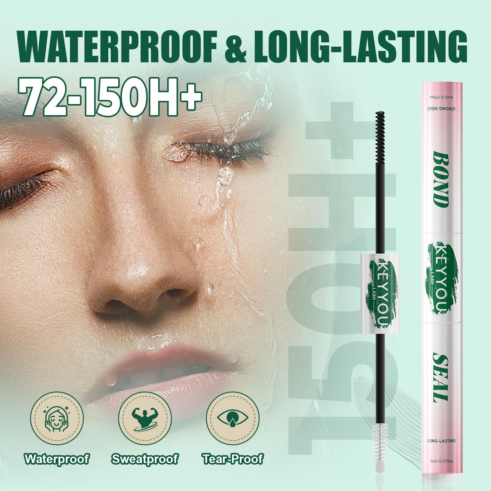 KEYYOU LASH Lash Bond & Seal with Remover – Waterproof 2-in-1 DIY Lash Glue for Clusters