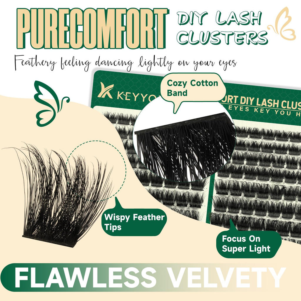 KEYYOU Lash Extension Kit 144pcs – 10-18mm D Curl Lashes with Bond & Seal