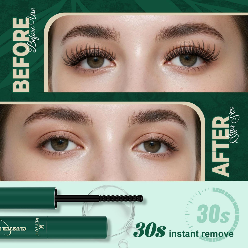 KEYYOU LASH Lash Bond & Seal with Remover – Waterproof 2-in-1 DIY Lash Glue for Clusters
