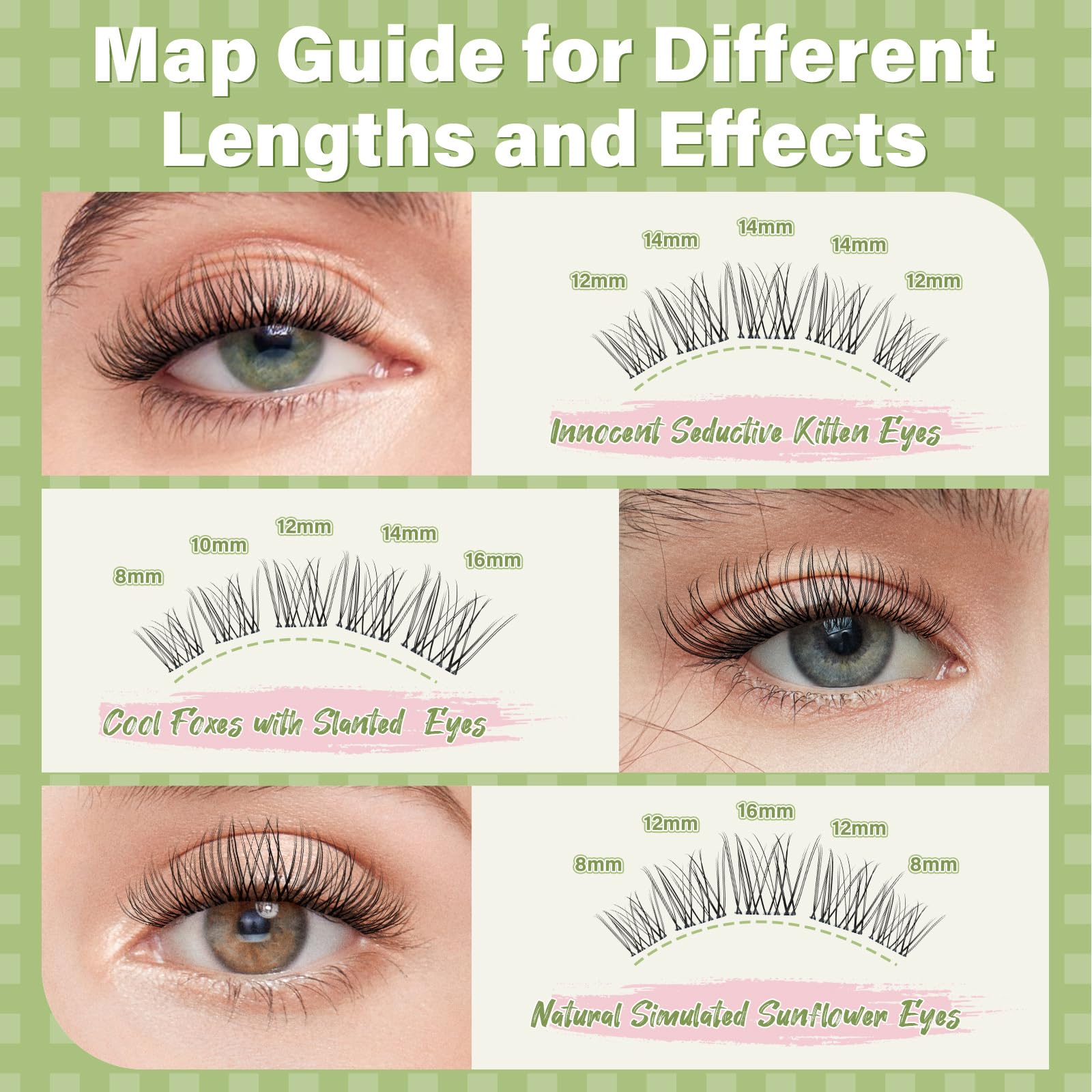 KEYYOU Fairy Venus Lash Clusters – Manga Lash Extensions, C Curl, 120 Pcs, Invisible Band, Waterproof DIY Lashes