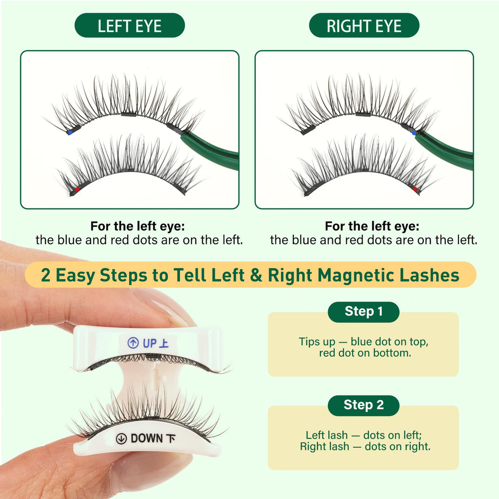 KEYYOU Reusable Magnetic Eyelashes – 2 Pairs with Applicator, No Glue Needed (A06+A09)