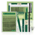 KEYYOU Natural Lash Clusters Kit 144pcs DIY Lash Extensions D Curl 8-18 Mix