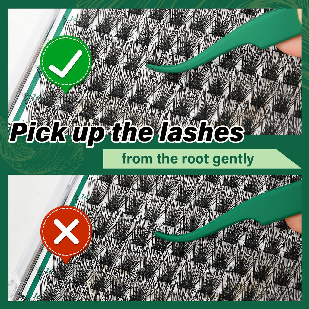 KEYYOU Lash Clusters 144pcs – Air Touch D Curl 18mm for Lightweight DIY Lash Looks
