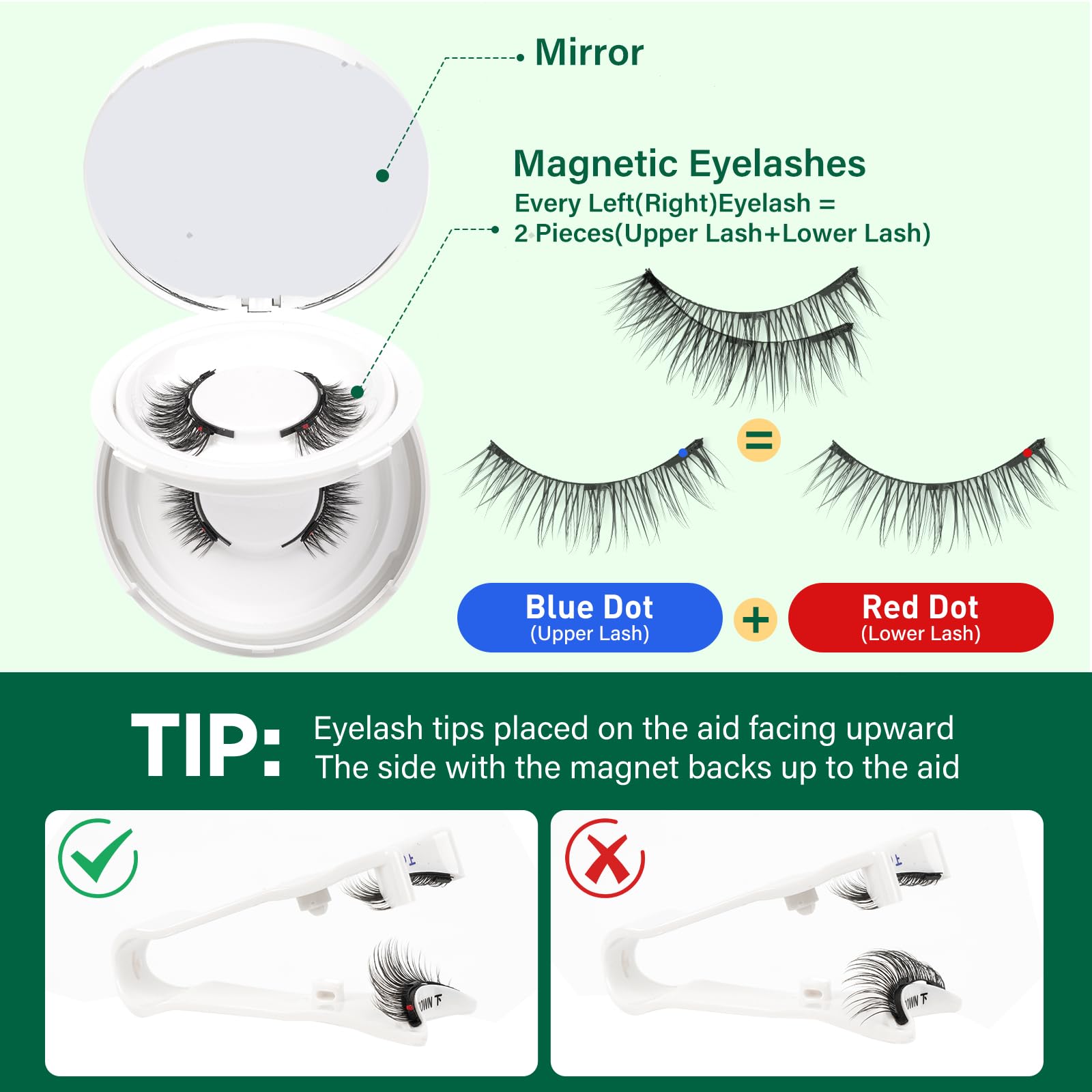 KEYYOU Reusable Magnetic Eyelashes – 2 Pairs with Applicator, No Glue Needed (A06+A09)