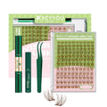 KEYYOU Venus Brown Lash Clusters Kit - C Curl 120 Pcs, Waterproof DIY Lash Extension at Home