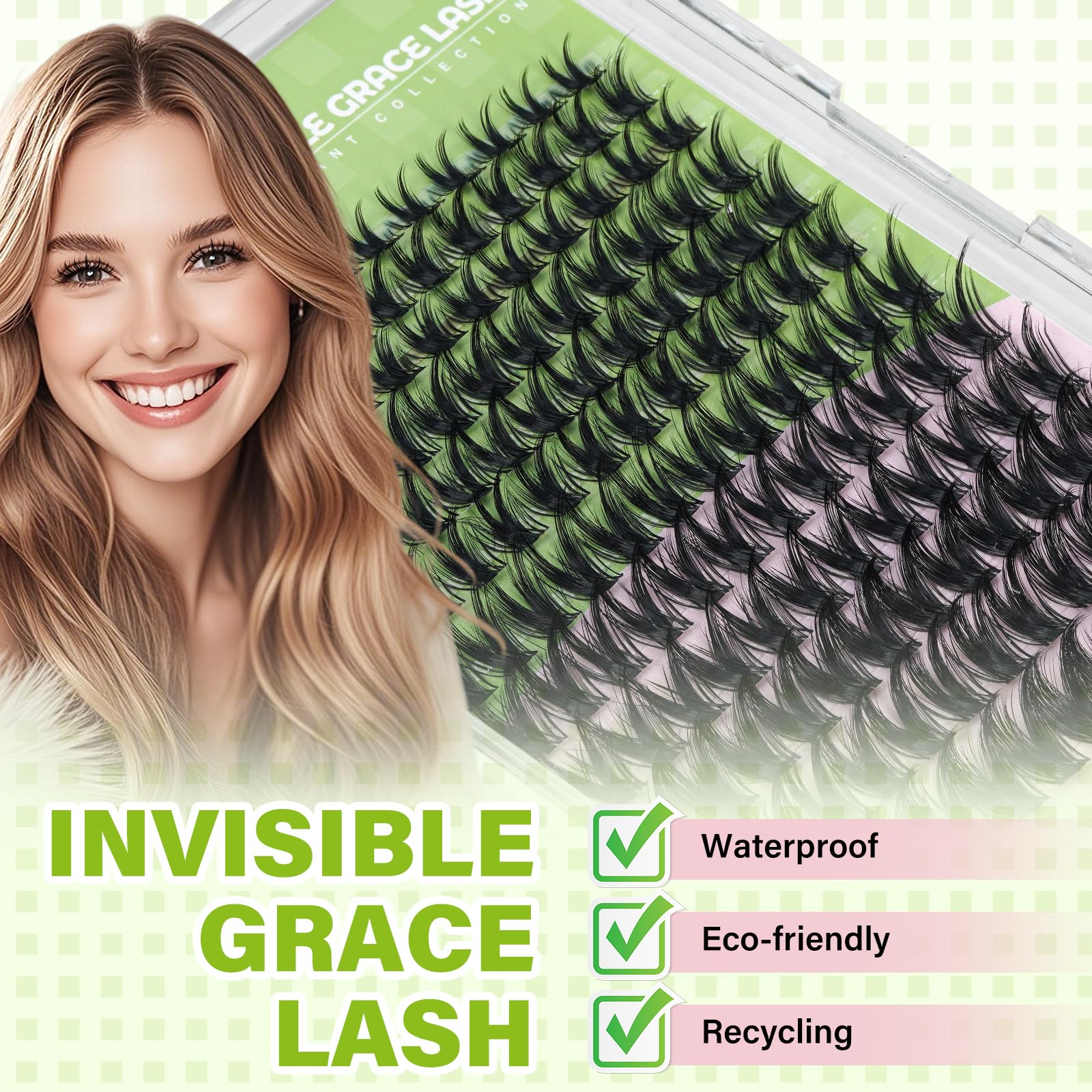 KEYYOU Fairy Wink Lash Clusters D Curl 144Pcs – Invisible Band, DIY at Home