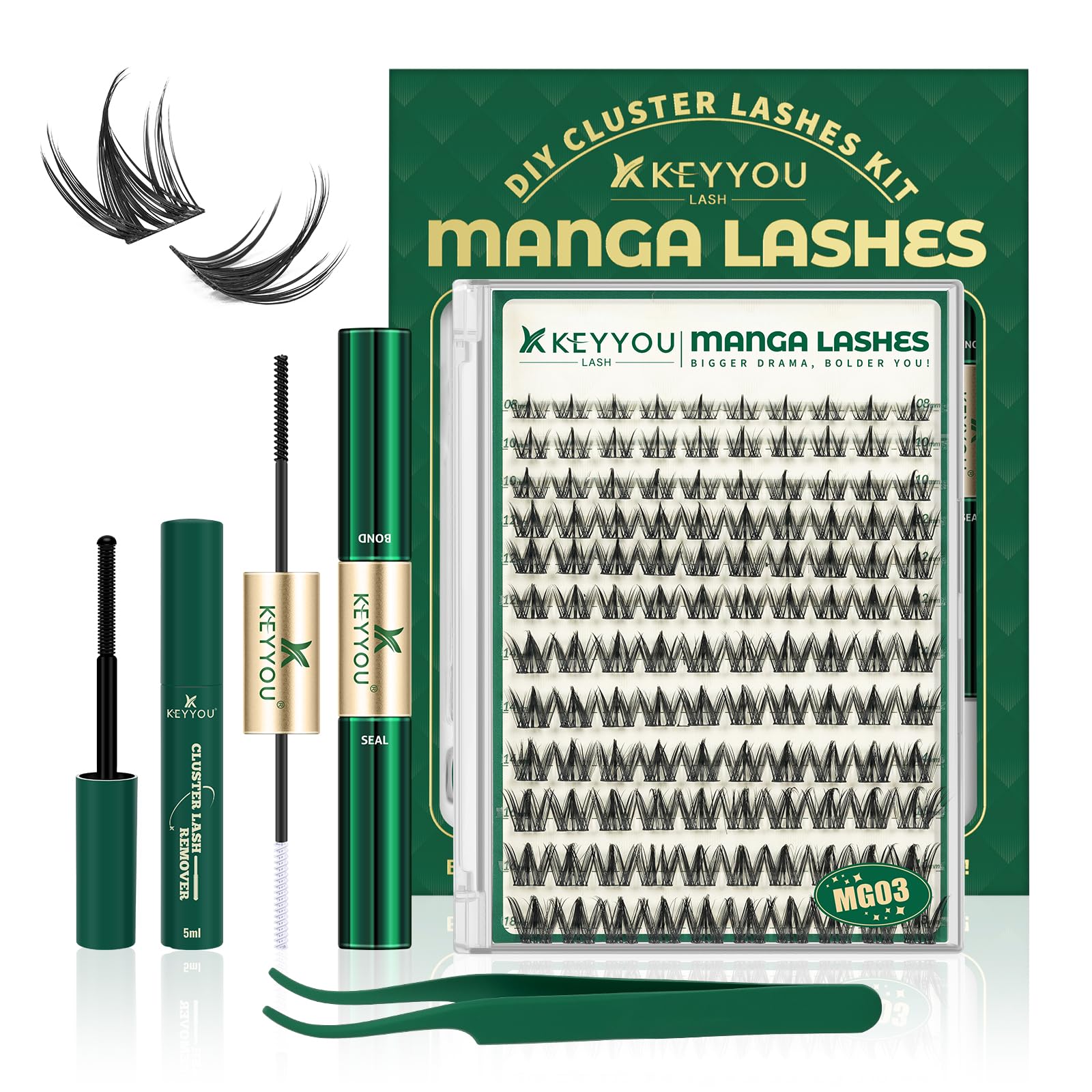 Keyyou Lash Manga Lash Clusters Kit 8-18mm | DIY Lash Extensions