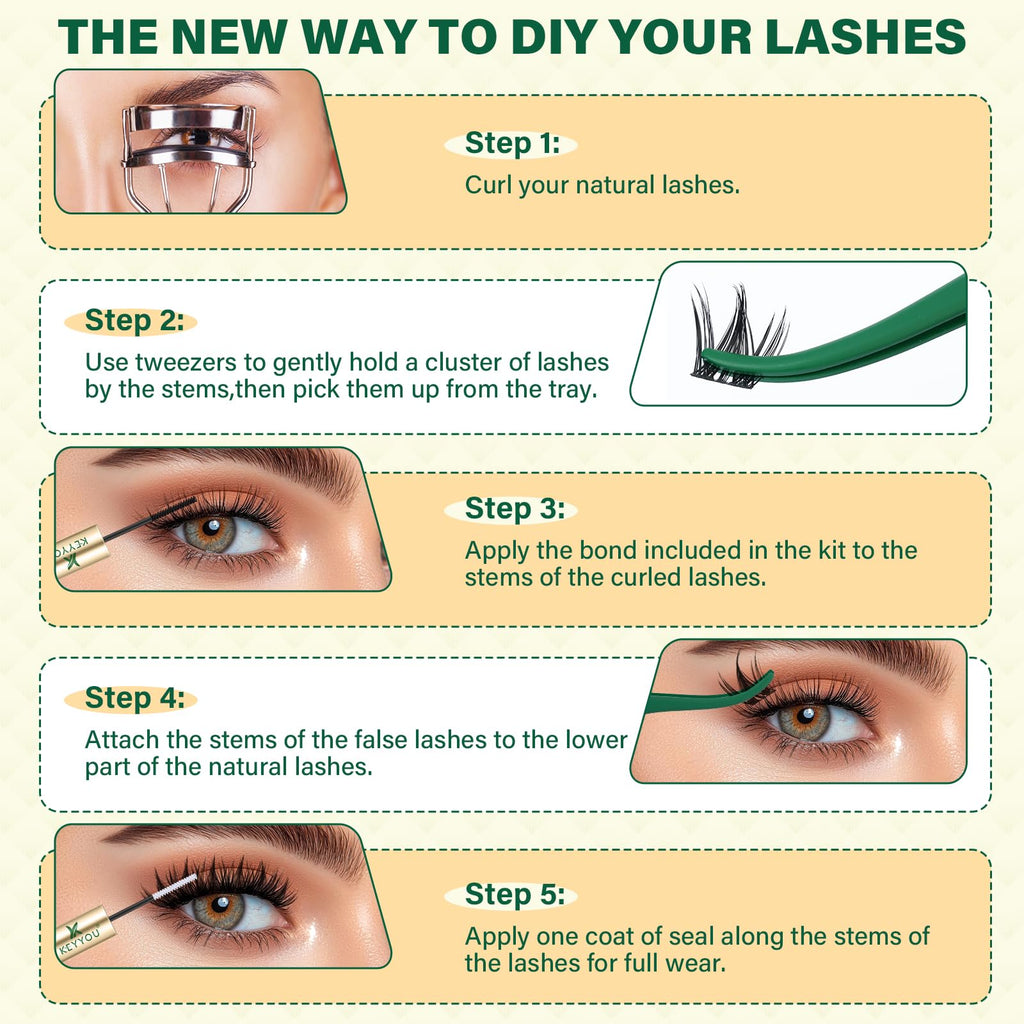 Keyyou Lash Manga Lash Clusters Kit 8-18mm | DIY Lash Extensions