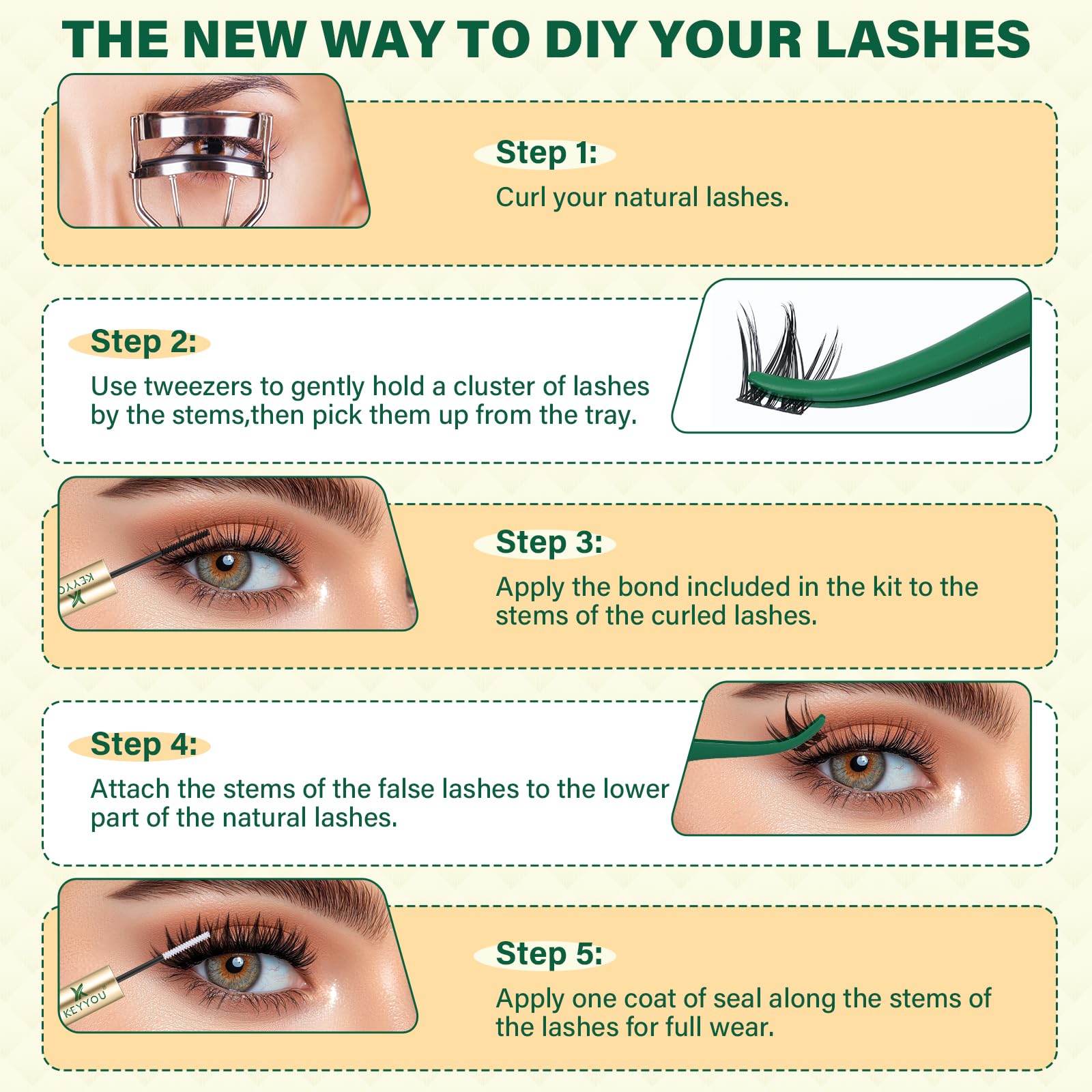 Keyyou Lash Manga Lash Clusters Kit 8-18mm | DIY Lash Extensions