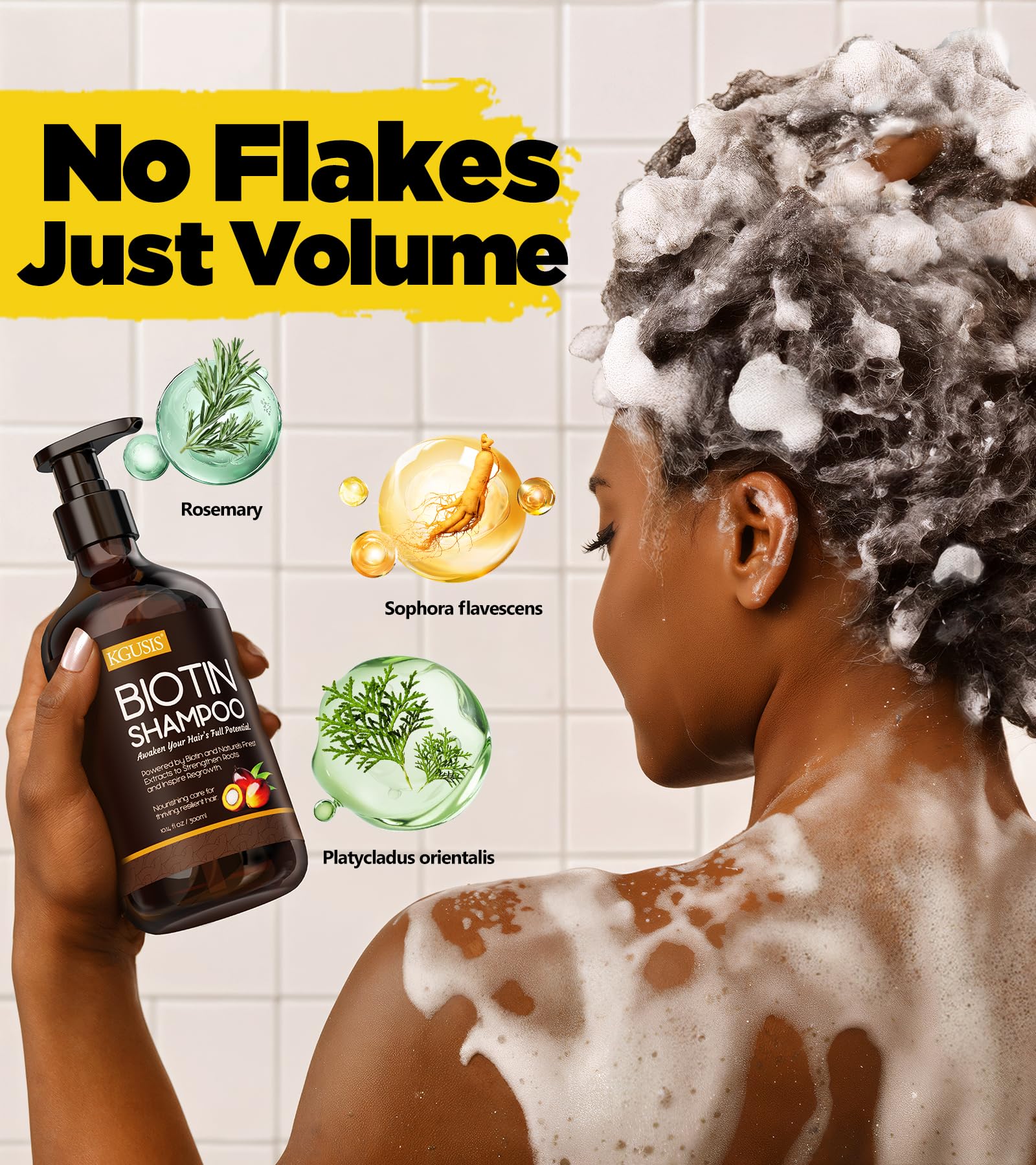 KGUSIS Root Activator Biotin Hair Growth Shampoo – Sulfate Free with Rosemary and Batana Oil