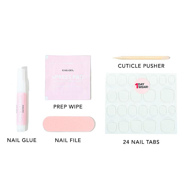 Kiara Sky Press On Nails | XPRESS PRO 100% Acrylic Kit, 30-Piece Almond Medium Prim & Proper