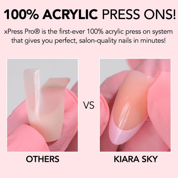 Kiara Sky Press On Nails | XPRESS PRO 100% Acrylic Kit, 30-Piece Almond Medium Prim & Proper